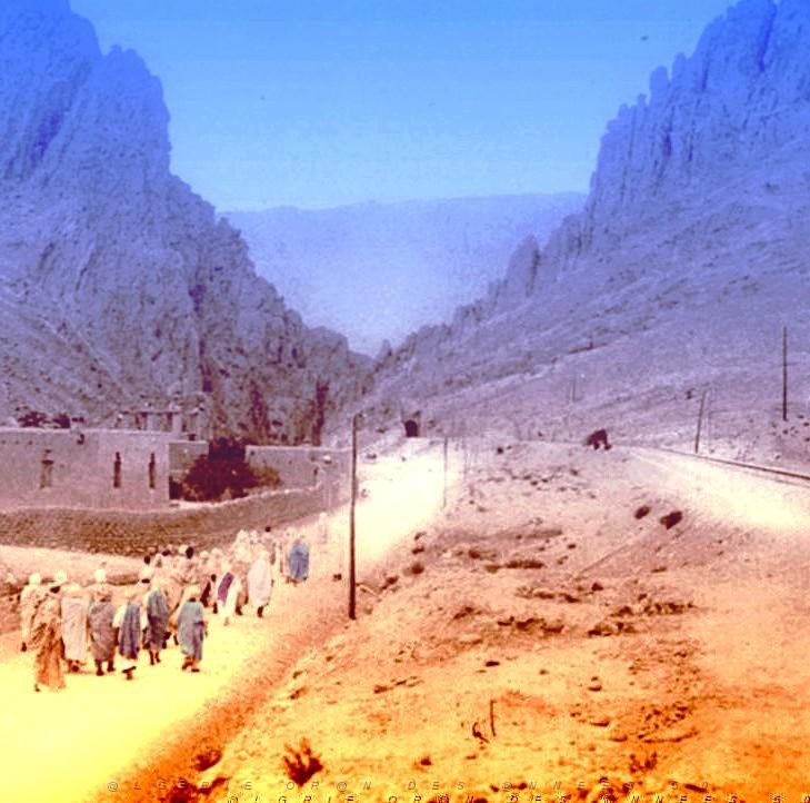 OASIS ET LE M ZAB 00015 EL KANTARA NOMADES TRAVERSANT LES GORGES.jpg